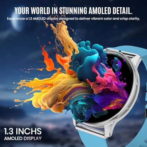 Image of GameSir Active 5 Smart Watch AMOLED Display 1.3 inch Screen, 360 * 360 Resolution, IP68 Waterproof with Multiple Watch Faces Bluetooth Calling Round Dial Smartwatch for Men & Women (DarkSky Blue)