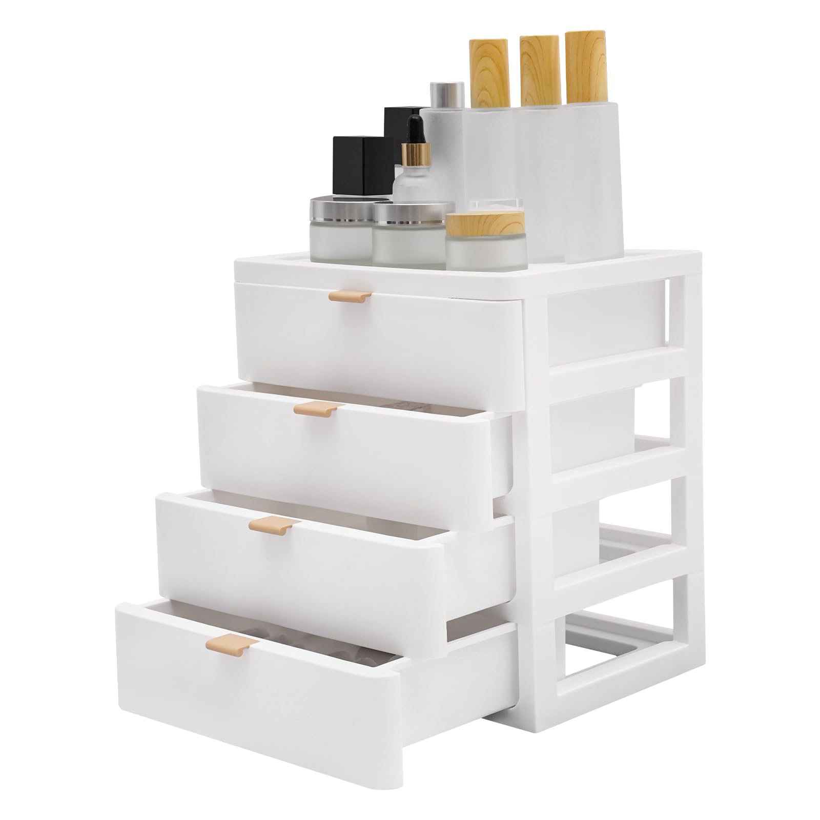 4-Layer Drawer Storage Box, Desktop File & Cosmetic Organizer, Desktop Organizer for Cosmetics, File Holder, Lightweight Multi Functional Sundries Holder, for Home Office and School Use