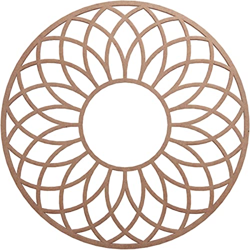 Image of Ekena Millwork 26 inchOD x 8 7 /8 inchID x 3 /8 inchT Cannes Wood Fretwork Pierced Ceiling Medallion, Wood (Paint Grade)