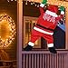 TOLOCO 4.92 FT Hanging Santa Claus, Christmas Decorations, Christmas Ornaments for Roof, Porch, Gutter, Balcony, Christmas Decor Outdoor and Indoor