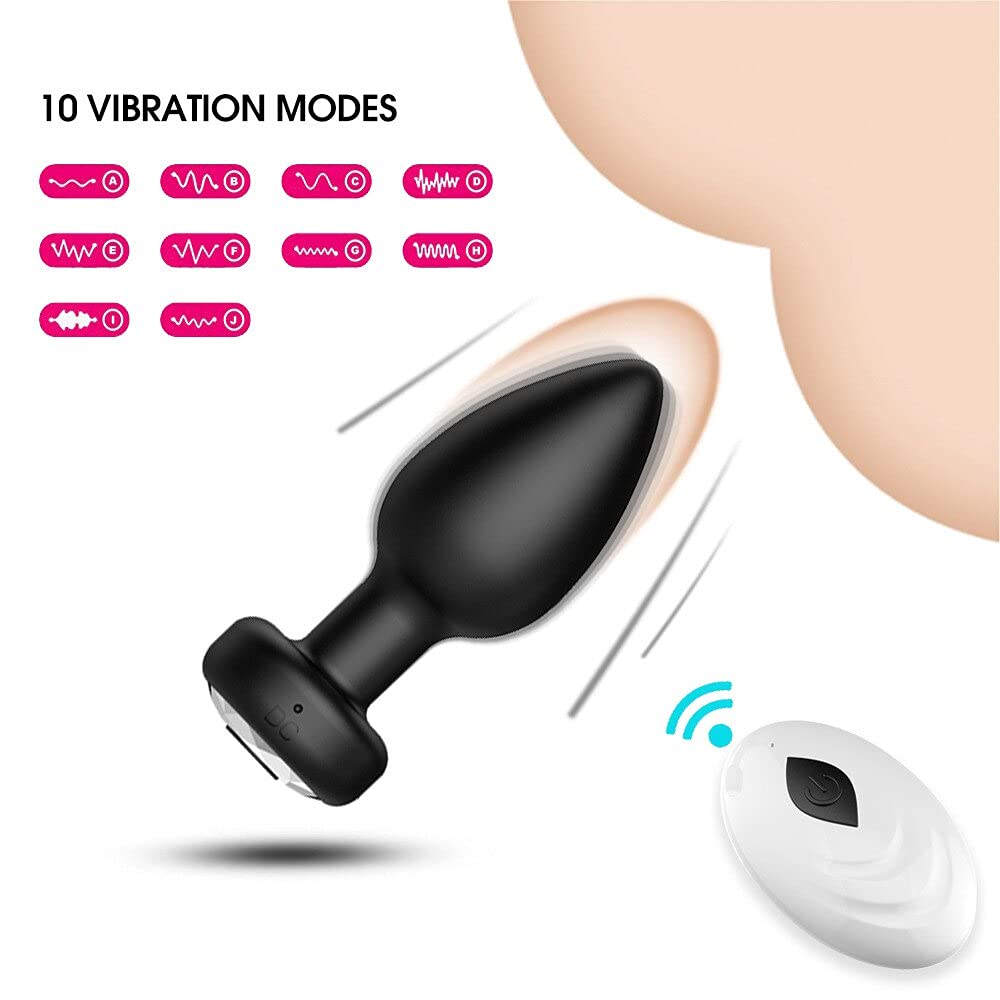 Plug anale Plug anale telecomandato 10 frequenza USB di ricarica vibratore plug anale vibratore plug anale giocattoli erotici del sesso Per coppia (set nero di quattro)