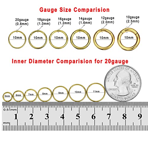 Image of FANSING Men Women 316L Surgical Steel Hinged Nose Rings Hoop for Nostril Septum Cartilage Helix Daith Tragus Rook Conch Lip Ear Lobe Piercings
