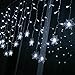 Klighten 3.5M LED Lichterkette Vorhang Leuchtvorhang Mit 8 Modi 96 LED Lichtervorhang Romantisch Licht Schnur String Fairy Lights für Weihnachts- und Winter- Dekoration Kaltweiß