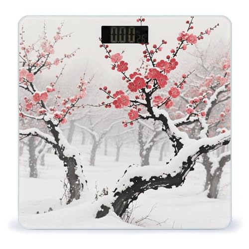 Báscula digital de baño Winter Plum Grove con pantalla LCD