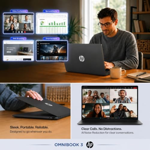 Image of HP 17.3 inch OmniBook 3 Laptop 2026 /2027 Edition | Intel Core Ultra 7 255U Up to 5.2GHz | 16GB DDR5 RAM -1TB PCIe SSD | Backlit Keyboard | FHD IPS Display | Wi-Fi 7 | Thin & Lightweight | Windows 11