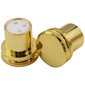 Female XLR Noise Reducing Caps Gold-Plated PTFE Teflon Insulation Noise Stopper XLR Plug Dust Proof Caps Gold-Plated Female XLR Caps Pack of 2