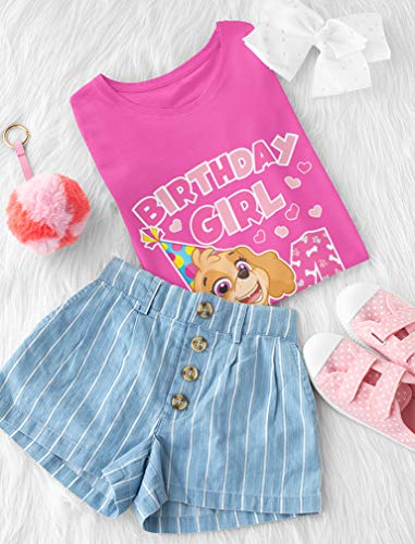 Skye Paw Patrol 4th Birthday Girl Shirt for 4 Year Old Girls - Pup-Themed Party Toddler T-Shirt4