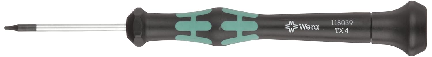 Wera 05118039001 Kraftform Micro 2067 Torx TX Electronics Precision Screwdriver, TX4 Head, 40mm Blade Length