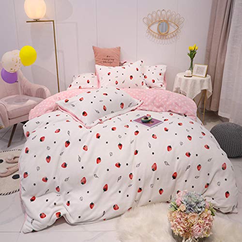 Shinon Juegos de sábanas de 80,Franela de Invierno Funda nórdica Dob