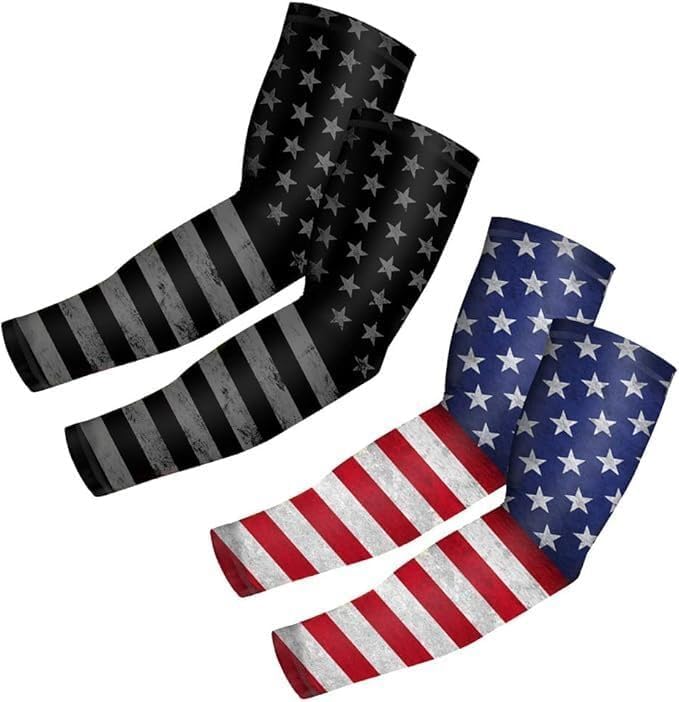 National Flag UV Sun Protection Arm Sleeves for Men Women Youth Kids (1 Pair)