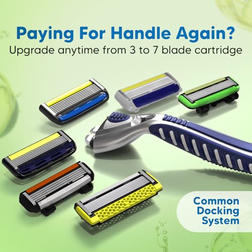 Image of LetsShave Pro 6 Maxxx Cartridge Razor Refills for Men - Pack of 4 | 6-Blade System with Precision Back Blade | Open-Flow Anti-Clog Design | Micro-Span Curved Blades | Fits Pro 4 /5 /6 /7 Handles