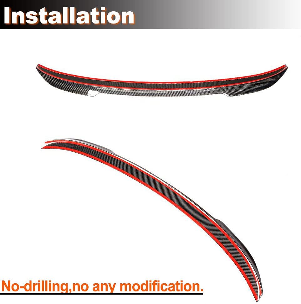 Carbon Fiber Trunk Spoiler Fits for BMW 3 Series E90 325I 328I 330I 335I M Sport M3 Sedan 2005-2012 Factory Outlet CF Rear Boot Lid Highkick Spoiler Wing Lip (Type C)