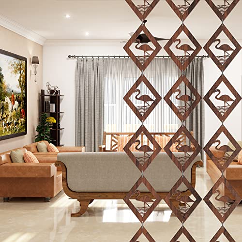 Image of RANDOM Privacy Room Divider Hanging Panel Modern Screen Partition for Decorating Bedroom, Dining, Study & Living Room (RSD-4036) 12 Panels Engineered Wood