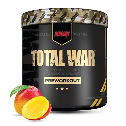 Redcon1 Total War - Limited Edition Line - Pre Workout, 30 Servings, Boost Energy, Increase Endurance and Focus (Mango)