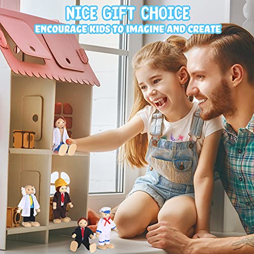 9 Stücke Sozial Arbeiter Figuren Set Familien Puppen Spiel Set Holz Figuren Set Puppenhaus Kollektion für Jungen und… – Bild 8