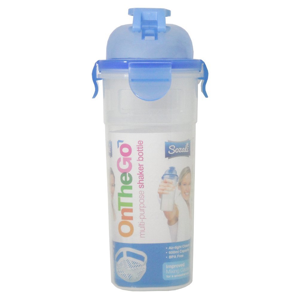 Pack of 4 Sozali Gym Travel Sports Protein Shaker Bottle 600 ml