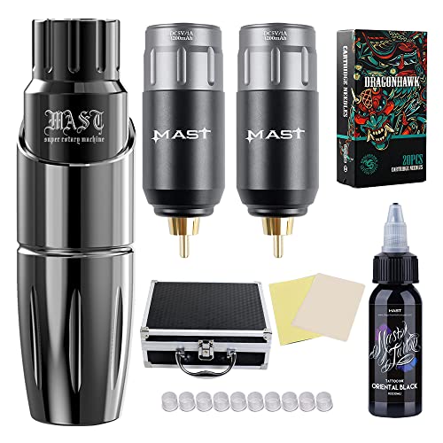 Mast kit tatouage Wireless Battery Tatouage Machine Stylo de tatouage Machine à Tatouer Rotative Battery Power Supply aiguille tatouage