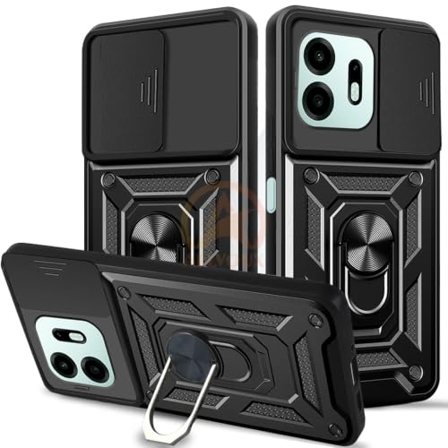 Image of Armor Bumper Back Cover Case for OnePlus N6 5G Rotating Camera Cover, Ring Holder & Kickstand | Heavy Duty & 360 Degree Protection Back Cover for OnePlus N6 5G (Black)