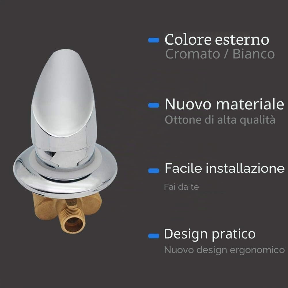 Miscelatore Cabina Doccia Valvola doccia in ottone Uscita deviatore Miscelatore doccia cromato Raccordo G1/2" Valvola miscelatrice acqua calda e fredda Rubinetto doccia per doccia