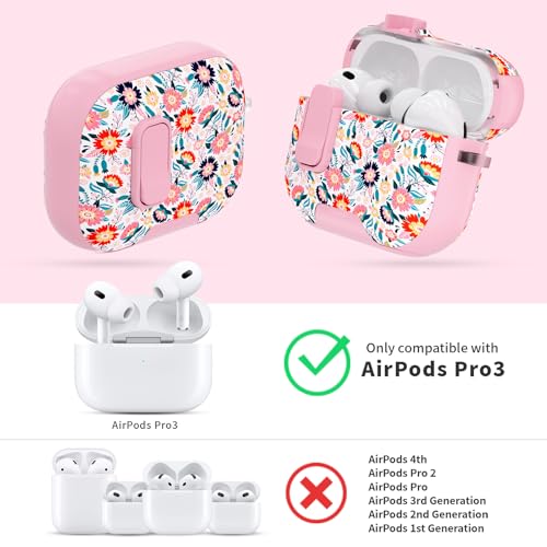 Image of for AirPods Pro 3 Case with Lock & Phone Stand,Cute Floral Pattern Style