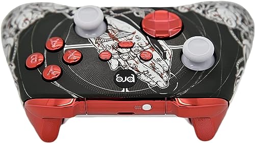 Image of Hand Airbrushed Fade Custom Controller Compatible with Xbox Series X /S & Xbox One (Series X /S Bloody Forgiveness W /Red Chrome Inserts)