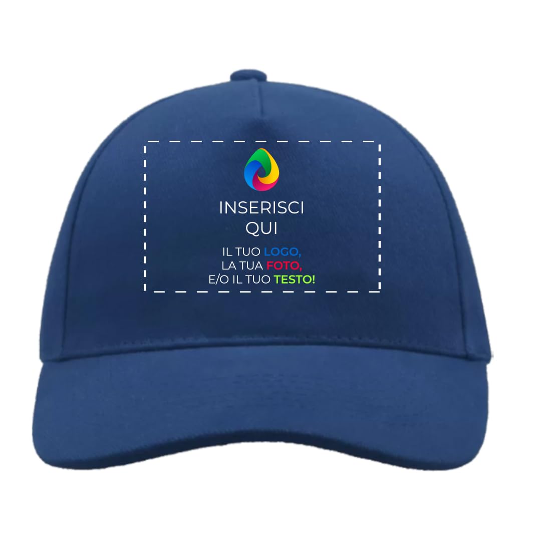 Personalisierte Kappe mit Druck und Stickerei, Foto, Text, Logo 100% Baumwolle