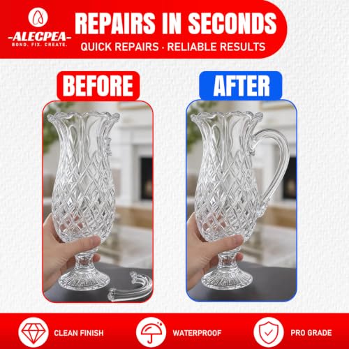 Image of ALECPEA Glass Glue Clear, 30g Thick Super Glue for Glass with 3 Droppers