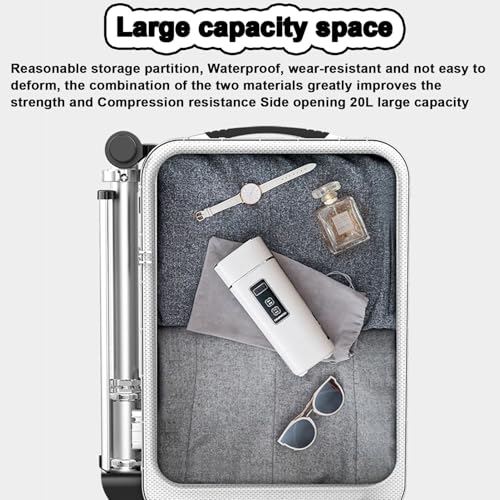 Rideable Luggage 20 inch, Electric Suitcase You Can Ride, with Removable Batteries, Telescopic Handle, 3-Speed, External Charging Port, Load 110kg,Silver-2Battery3