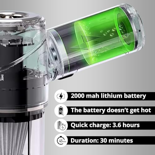 Image of Robustt Wireless Portable Car Vacuum Cleaner with Blower | 2 in 1 Vaccum Cleaner | Powered by 2000MAH | Hepa Filter | 4000pa Suction Power| High Power Copper Motor | Multifunctional