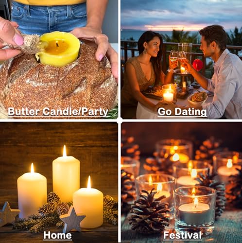 Nuozme 50 Pcs 6\" Natural Candle Wicks,Pre-Waxed by 100% Beeswax & Tabbed with 60Pcs Candle Wick Stickers and 5 Pcs Wooden Candle Wick Centering Device, for Candle Making，Candle DIY - Thumbnail 7