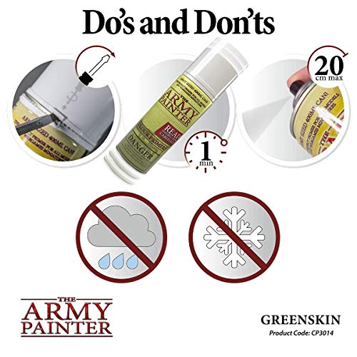 The Army Painter Color Primer, Greenskin, 400Ml, 13.5Oz - Acrylic Spray Undercoat For Miniature Painting #TOP4