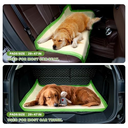 Image of Gardner Pet Dog Pee Pads Extra Large 29 inchx47 inch, XL Thicker ECO Green Disposable Puppy Training Pads Super Absorbent Full Edge-Wrapping Pad for Dogs, Puppies, Cats, Rabbits (50 Count)
