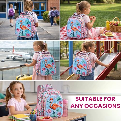 Image of Storite School Bag for Kids Girls 20L | Cute Waterproof Backpack with Chest Strap | Large Capacity Backpack with 180 Wide Opening|Bottle Pocket & Organizer | Primary Travel Bag