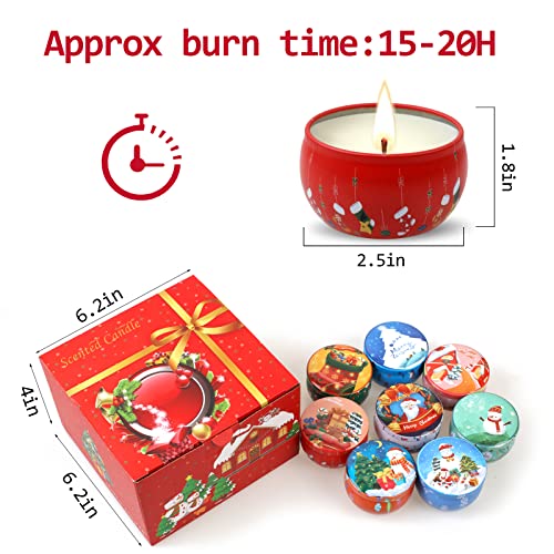 TEPENAR Christmas Scented Candles Set for Women | 8 Pack 2.5 Oz Aromatherapy Candles Gift Set for Anxiety and Stress, Natural Soy Wax Portable Candle for Xmas,Birthday,Thanksgiving,Mother's Day - Image 3