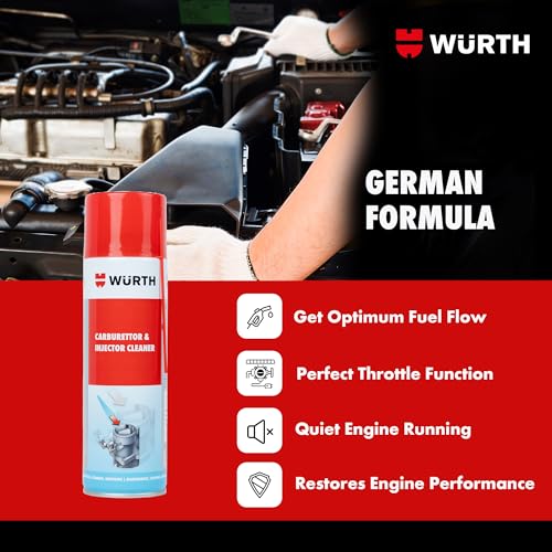 Image of Wuerth Carburettor & Injection Cleaner - 500ml | Throttle Body, Carburettor, Injector & Fuel System Cleaner Spray | German Engineered | Removes Carbon, Deposits & Oxidation