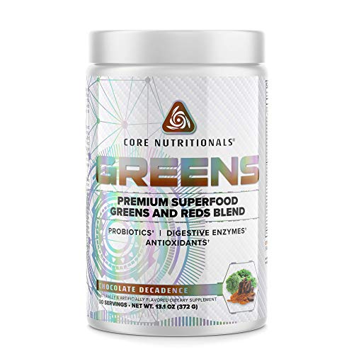 Core Nutritionals Greens Platinum Premium Superfood Greens and Reds Blend, Supports Digestion and Gut Health, 5 Billion CFU Probiotic,30 Servings (Chocolate)