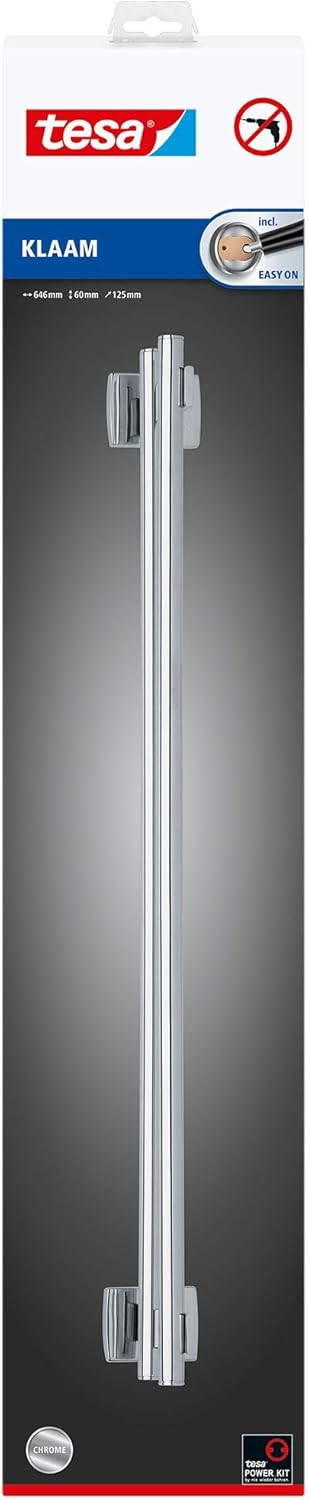 tesa UK 40265-00000-00 40265-0000-00 Towel Holder, eckig, Silver
