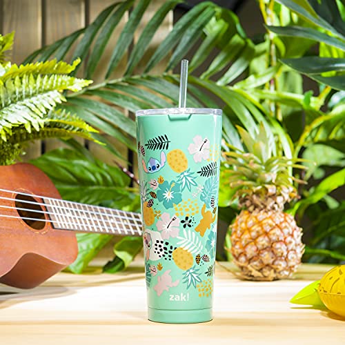 Zak Designs Disney Movie Vacuum Insulated Stainless Steel Travel Tumbler with Splash-Proof Lid, Includes Reusable Plastic Straw and Fits in Car Cup Holders (18/8 SS, 25 oz, Lilo and Stitch) - Image 5