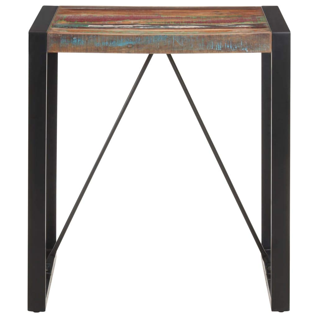 Table à manger 70x70 cm en bois massif recyclé style industriel