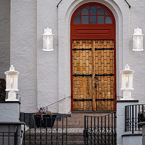 Darkaway Outdoor Post Lights Lamp Posts Outdoor Lighting, Waterproof Aluminum Post Lights Outdoor Light Fixtures With Glass, Light Posts For Outside Patio Yard (2 Pack, White) #TOP4