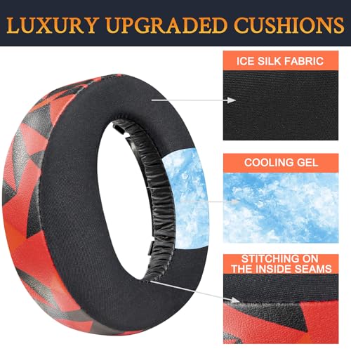 Image of SOULWIT Cooling-Gel Ear Pads Cushions for Sony New Gold Wireless PlayStation PS4 Headset, Replacement Earpads for 2018 Version, Headphone Model CUHYA-0080 - Red Storm