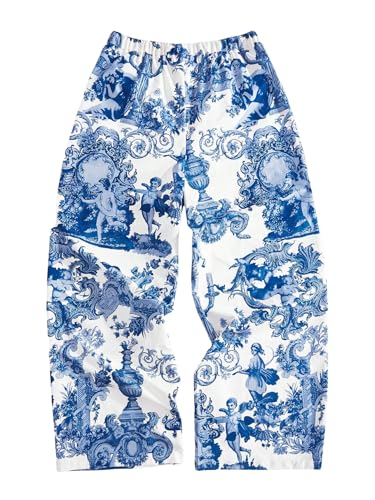 Men's Graphic Baggy Sweatpants Y2K Drawstring Straight Leg Street Track Pants