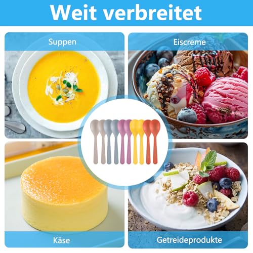 Miniatura 7 de Tarqite 10 Cucharas De Plástico Para Huevos, 14 Cm, Cucharas De Plástico Reutilizables, Pequeñas De Polipropileno Con Diseño De Hueco Redondo Para Cocina, Sopas, Bebidas, Helados, Yogur, Congee