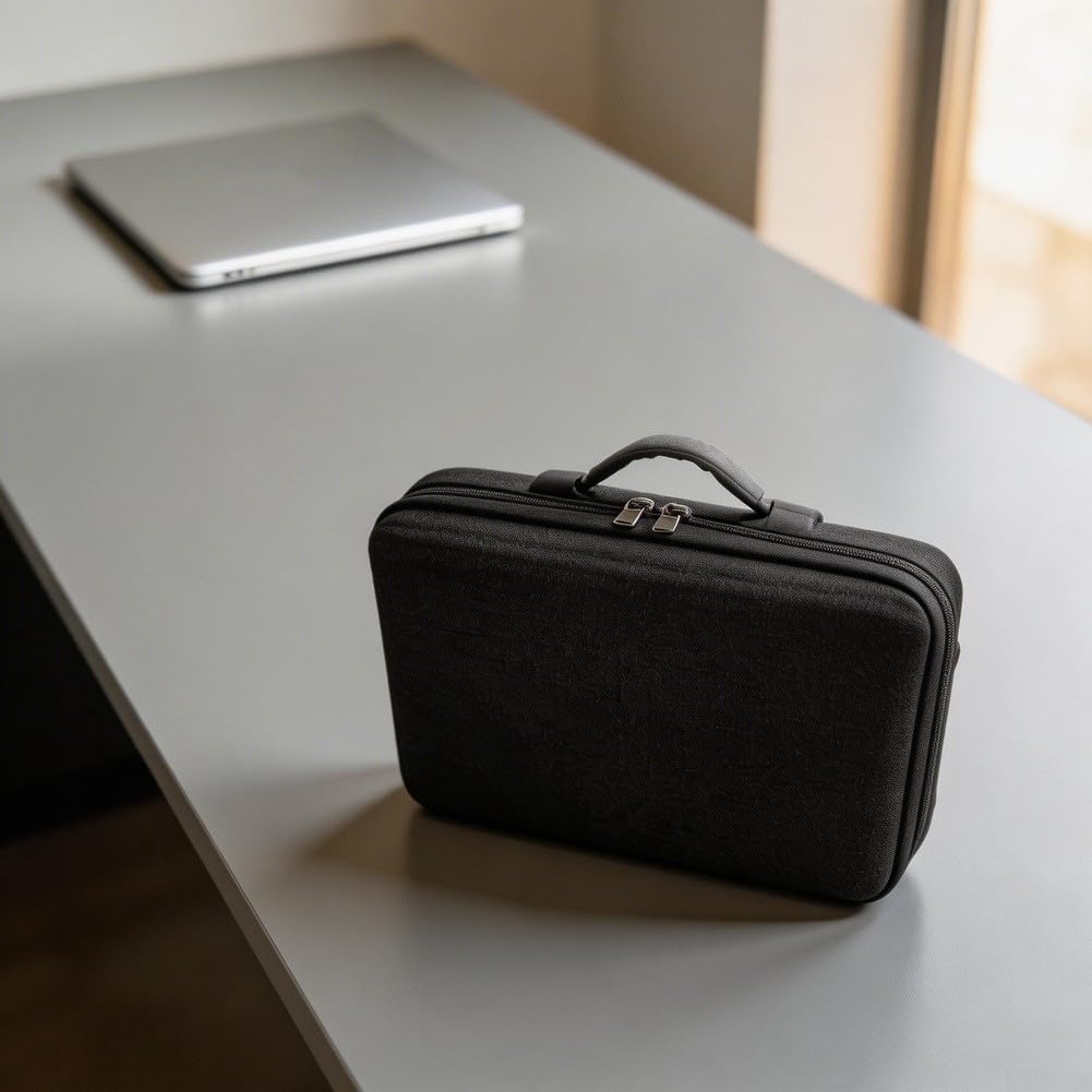 Custodia rigida da viaggio, in EVA, portatile, su misura, antiurto, leggera, con impugnatura in silicone e tasche organizer per professionisti in viaggio