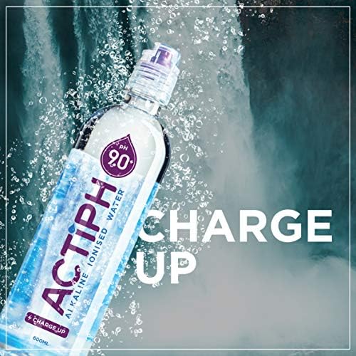 Alkaline Ionised Spring Water pH9+ (24x 600ml) Purified with Electrolytes Clean and Smooth Taste ACTIPH Water
