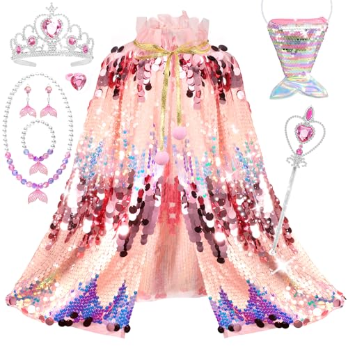 Disfraz Princesa Sirena con Capa y Accesorios para Niñas