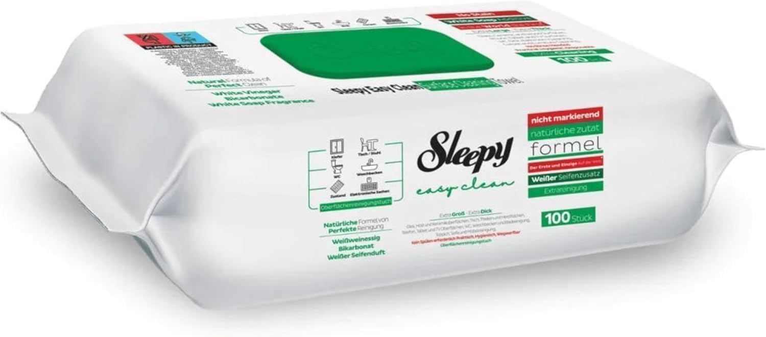 Sleepy Feuchttücher – 6 x 100 Reinigungstücher. Vielseitig einsetzbar (Grün, Blau, Gelb, Kirschblüte, Lilienstrauß, Orchideengarten) – Reinigungstücher für alle Oberflächen in Küche und Bad.