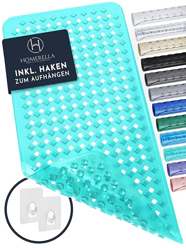 Homerella Badewannenmatte rutschfest Hautsensitiv 88x39cm, INKL. AUFHÄNGUNG | Antirutschmatte...