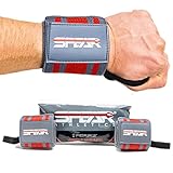 Spear Athletics Gym Wrist Wraps for Weightlifting (2 Pack) Secure Thumb Loop | Bench Press | Olympic...