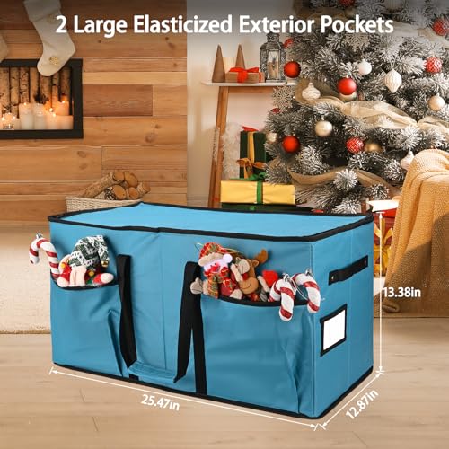 image for Kesfitt Christmas Ornament Storage Box,Christmas Storage Container Wit